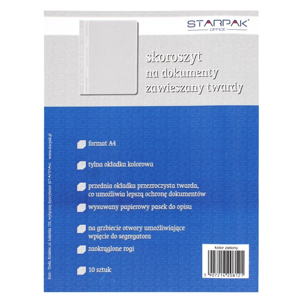 Aktenbuch aus Hart-PVC für Dokumente im A4-Format, grün, STARPAK 108403